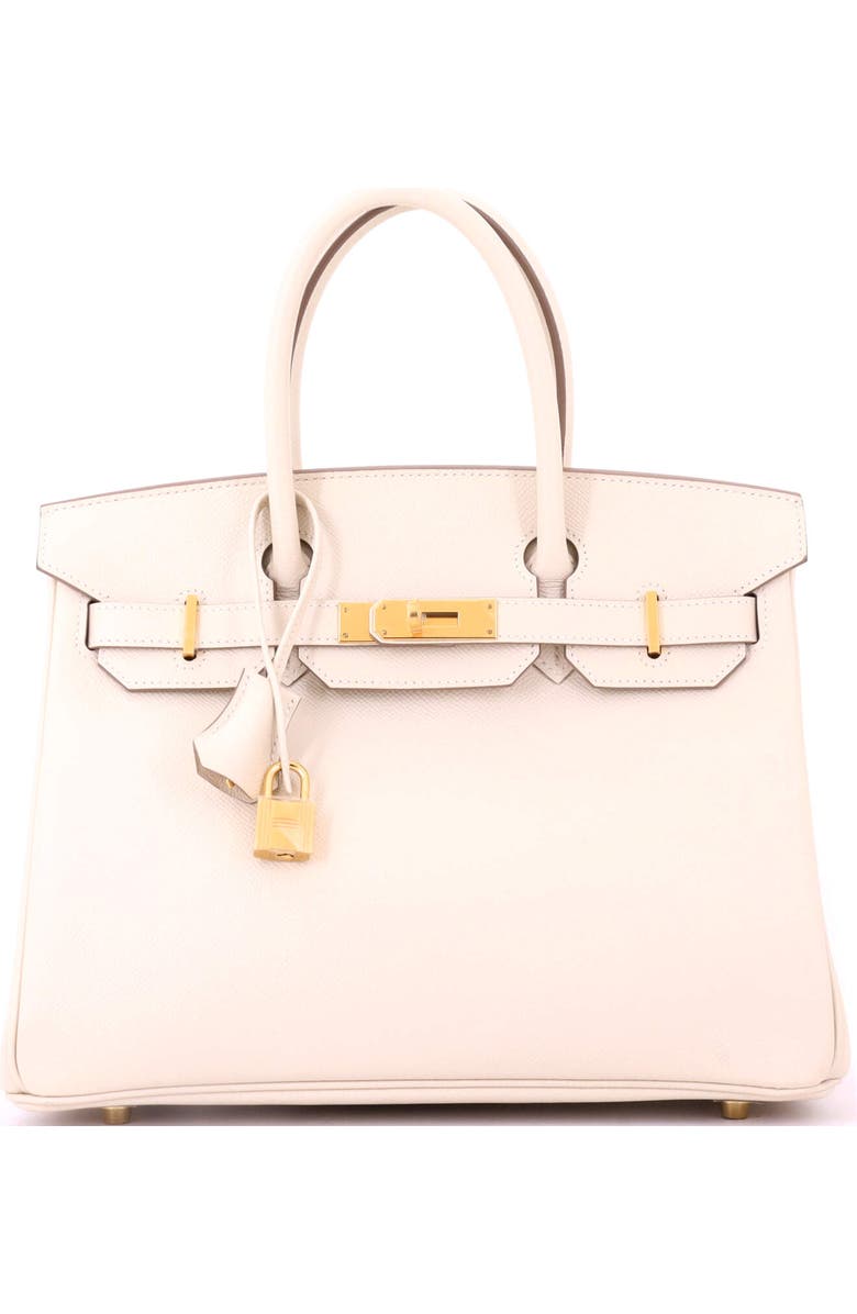 Pre-Owned Hermes Birkin Handbag Light Epsom with Gold Hardware 30, Main, color, Craie
