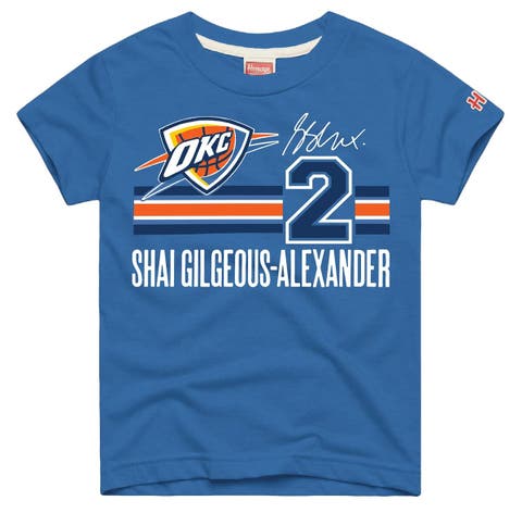 Youth Homage Shai Gilgeous-Alexander Blue Oklahoma City Thunder Remix Signature Name & Number Tri-Blend T-Shirt