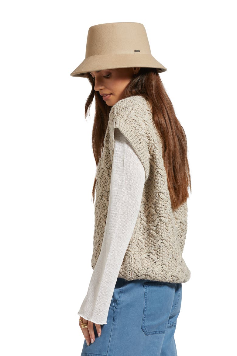 Elle Wool Felt Bucket Hat, Alternate, color, SAND