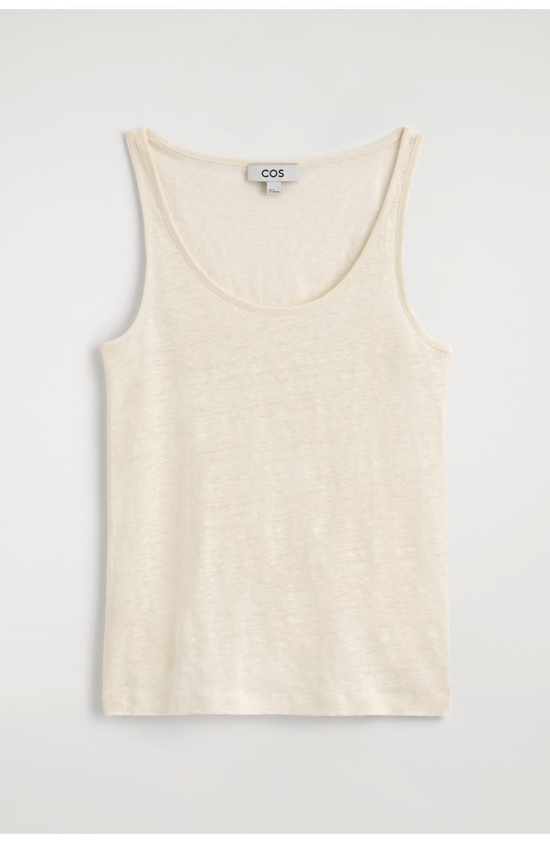 COS Linen-jersey Tank Top, Alternate, color, Off-White