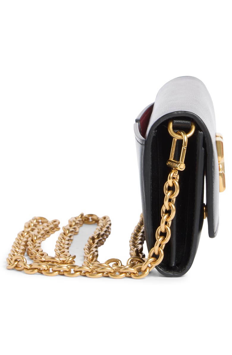 Off-White Jitney Leather Wallet on a Chain, Alternate, color, 