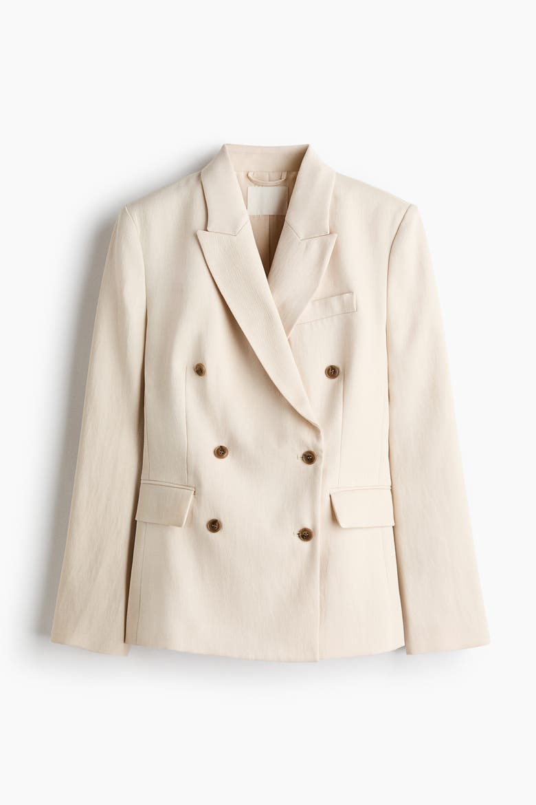 Double-breasted Blazer, Alternate, color, Light beige