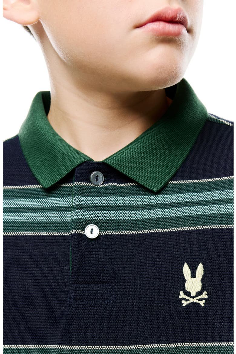 Kids' Drew Striped Long Sleeve Polo, Alternate, color, BARITONE BLUE