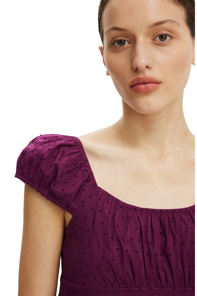 Women's Tie Back Babydoll Top, Alternate, color, Blackberry Belle Texture