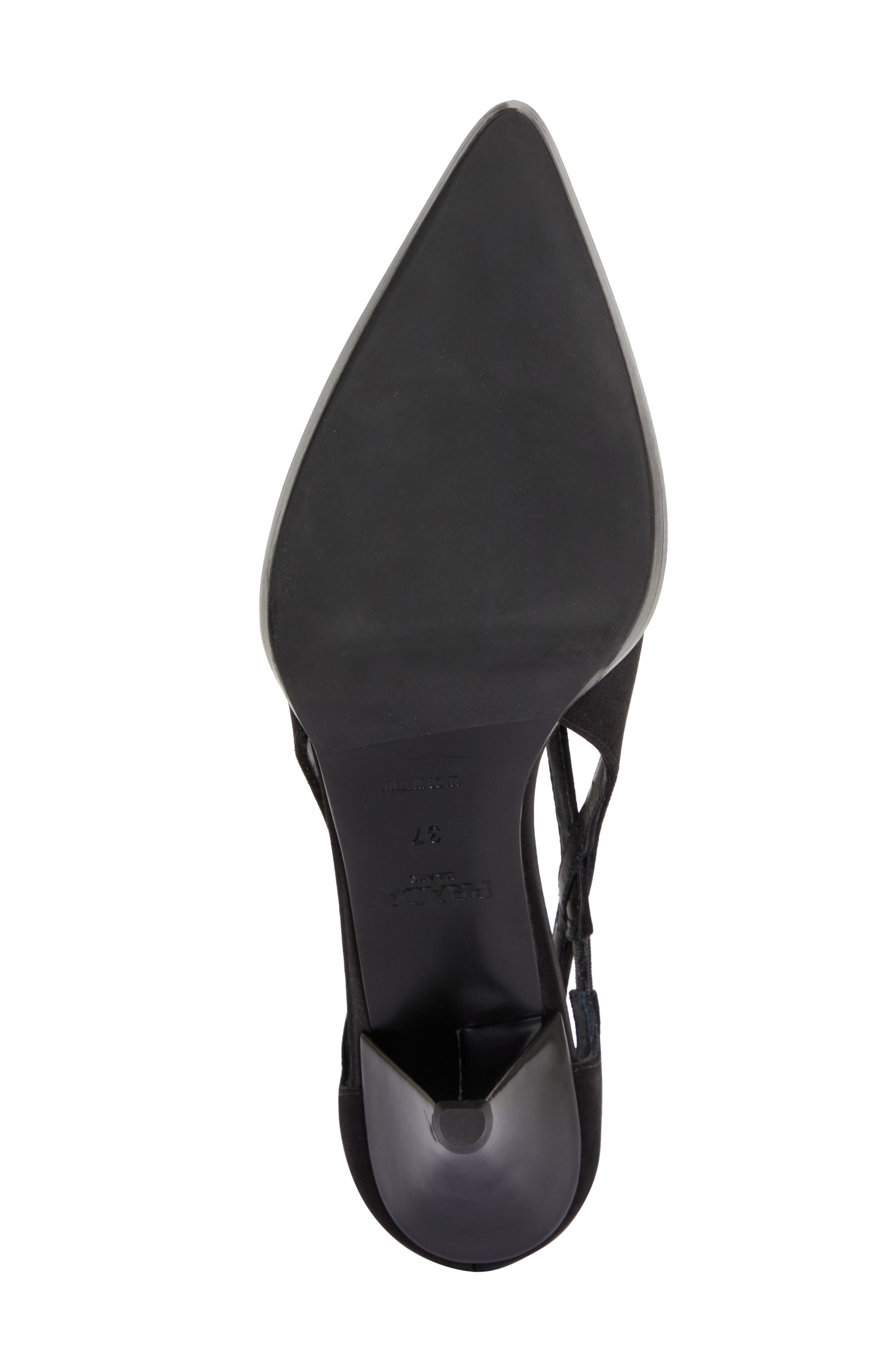 Prada Runway Crystal Detail Pointed Toe Pump, Alternate, color, 