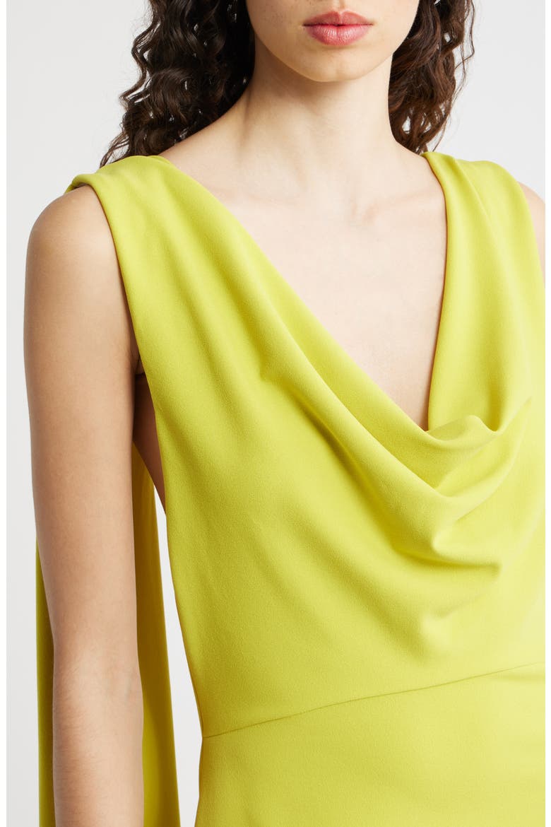 Brullo Draped Column Gown, Alternate, color, CHARTREUSE