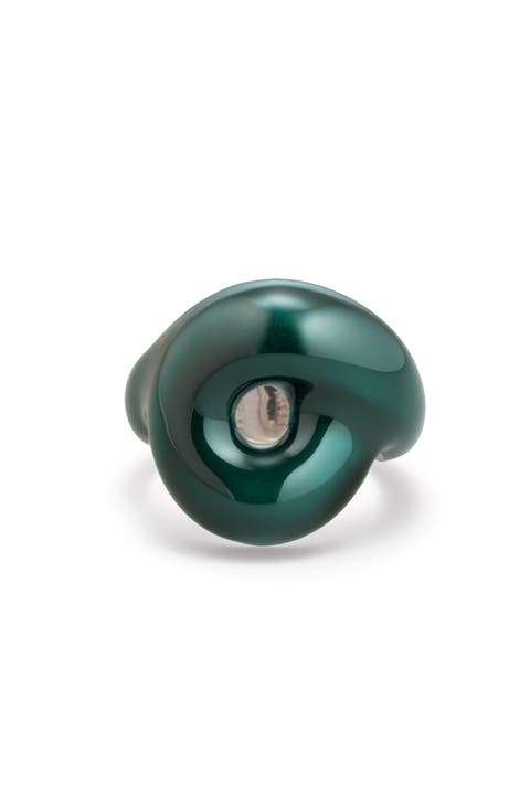 Emerald Green Enamel Tarallo Ring
