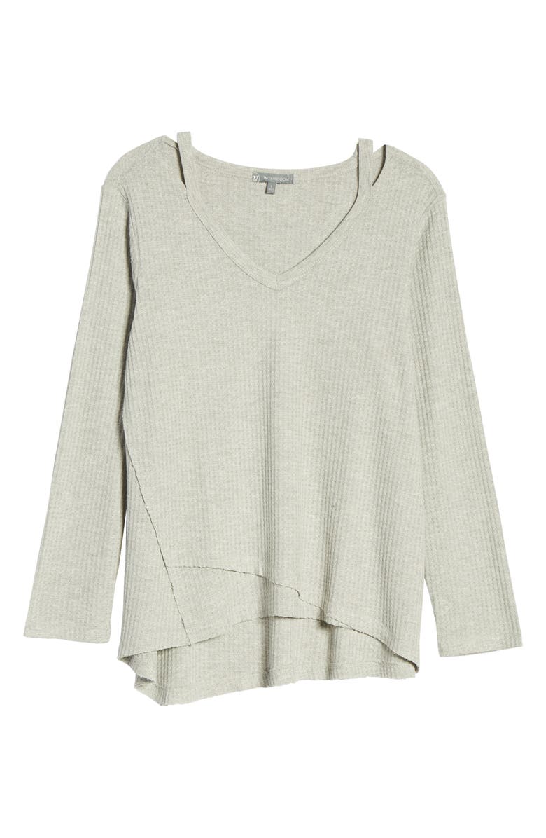 Wit & Wisdom Shoulder Slit Thermal Knit Top, Alternate, color, 