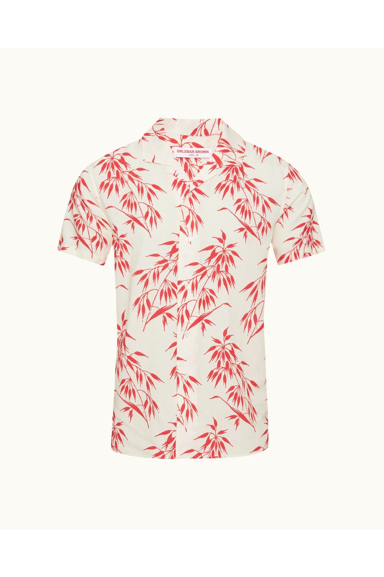 Hibbert Linen Shirt, Alternate, color, White Sand/Summer Red