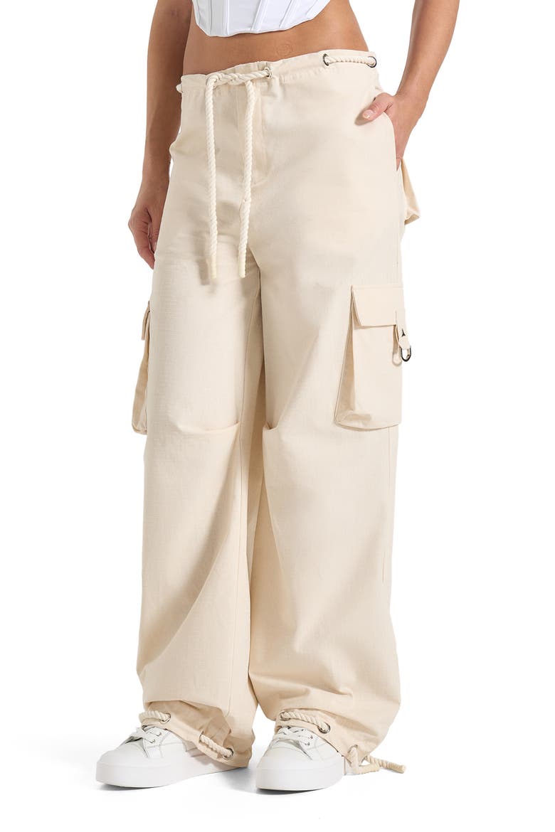 Rosa Ripstop Parachute Cargo Pants, Alternate, color, Cream