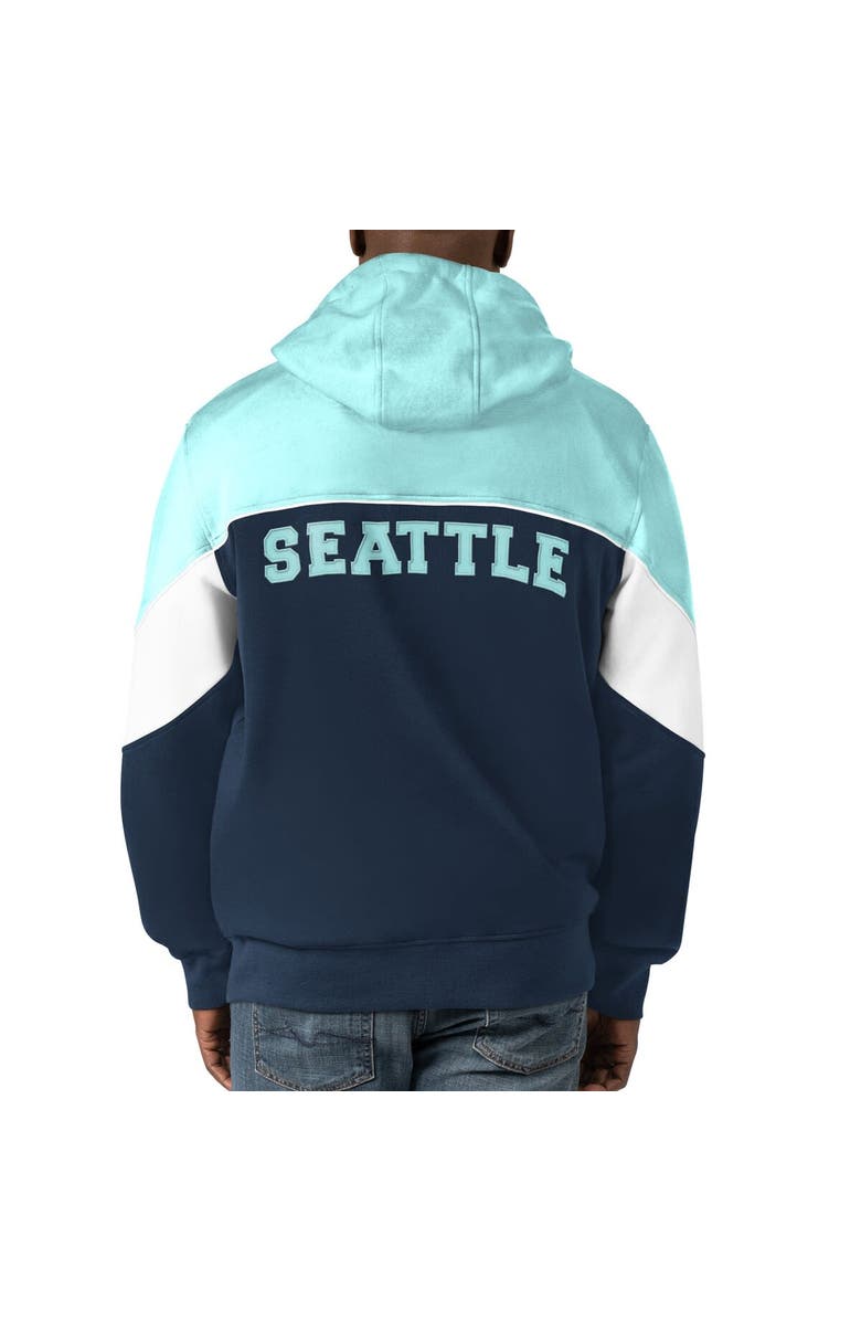 STARTER Men's Starter  Navy/Light Blue Seattle Kraken Power Forward Full-Zip Hoodie, Alternate, color, Navy