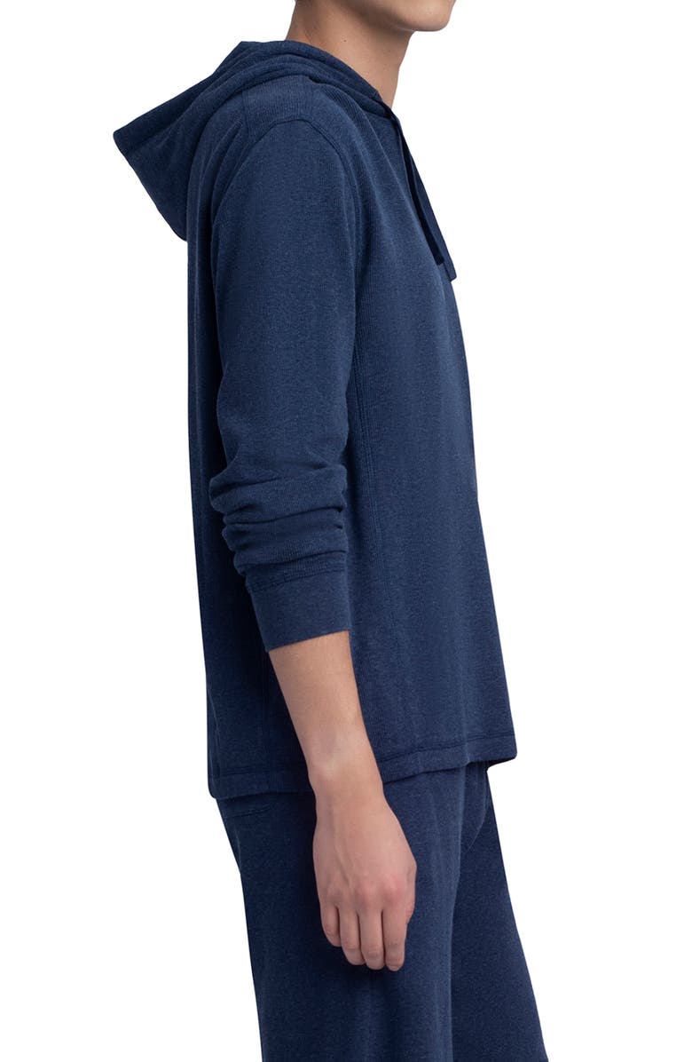 Bugatchi Comfort Knit Cotton Hoodie, Alternate, color, Navy