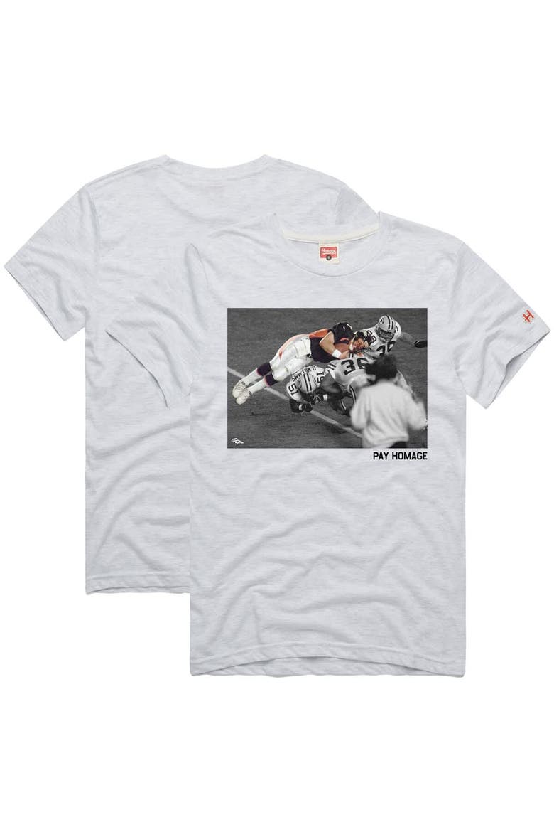 Unisex Homage John Elway Ash Denver Broncos Pay Homage Tri-Blend T-Shirt, Main, color, Ash