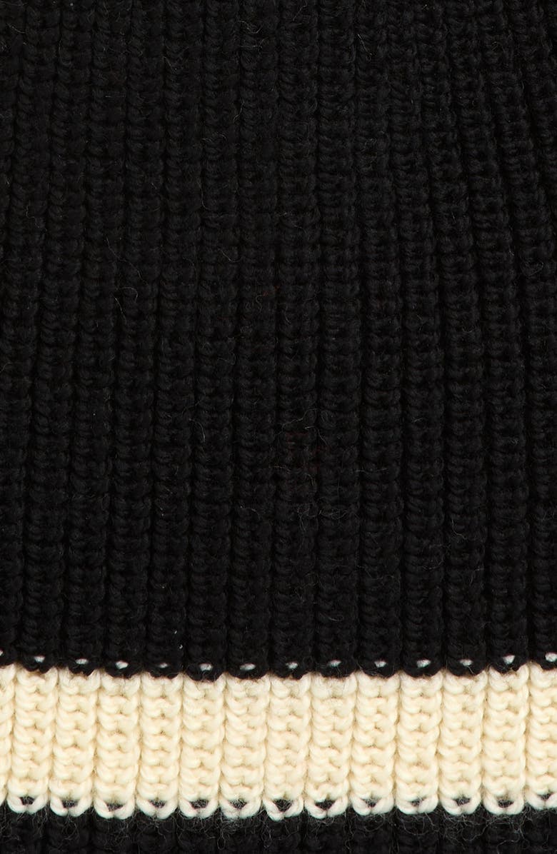 Bode Stripe Merino Wool Pom Beanie, Alternate, color, Black