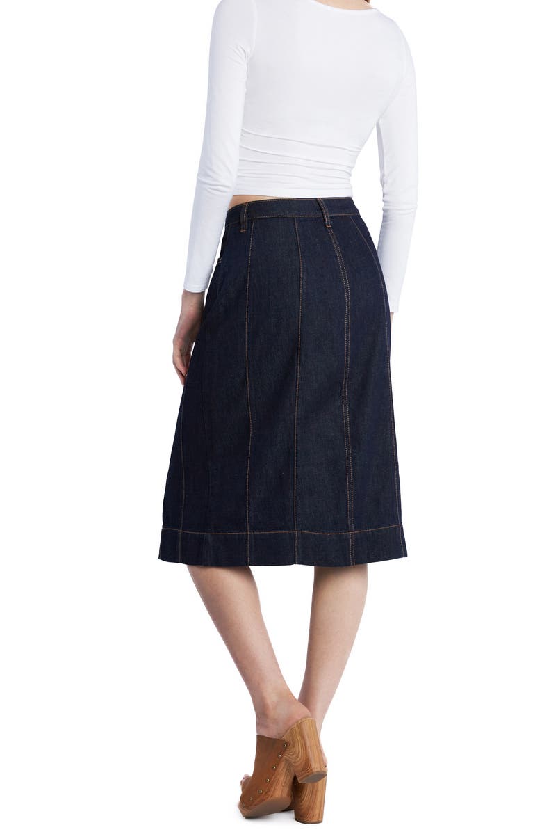 Wash Lab Denim Alice Pintuck Denim Skirt, Alternate, color, Alice Blue