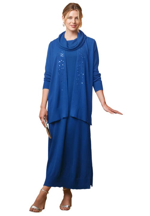 Jessica London 2-piece Sweater Dress In Blue