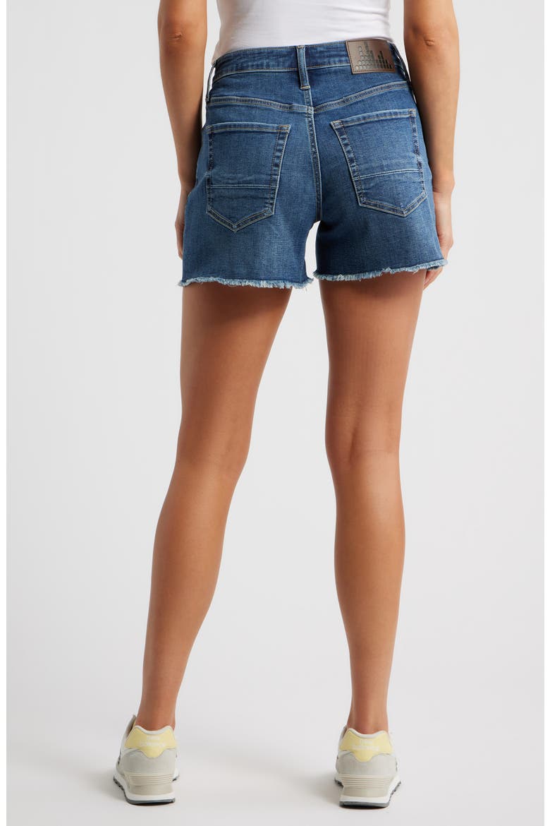 Frayed Denim Shorts, Alternate, color, DARK TAGGED WHISKER