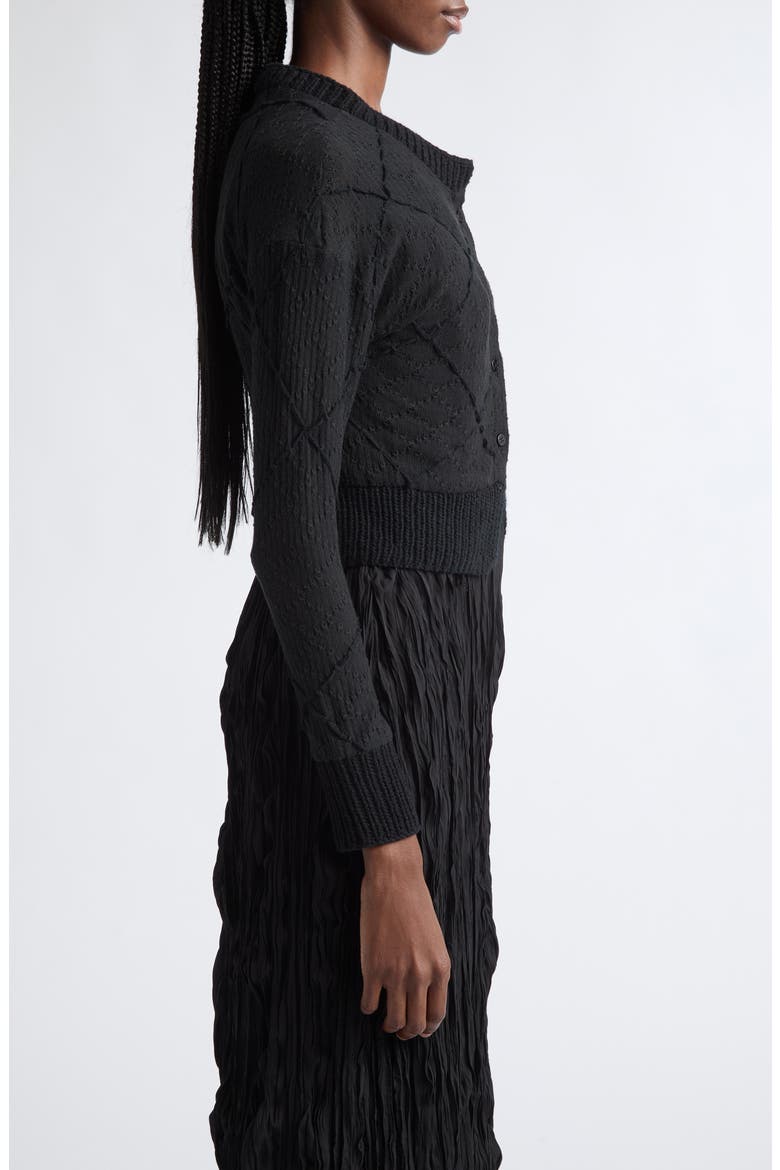 Argyle Pointelle Knit Cardigan, Alternate, color, COTTON POINTELLE