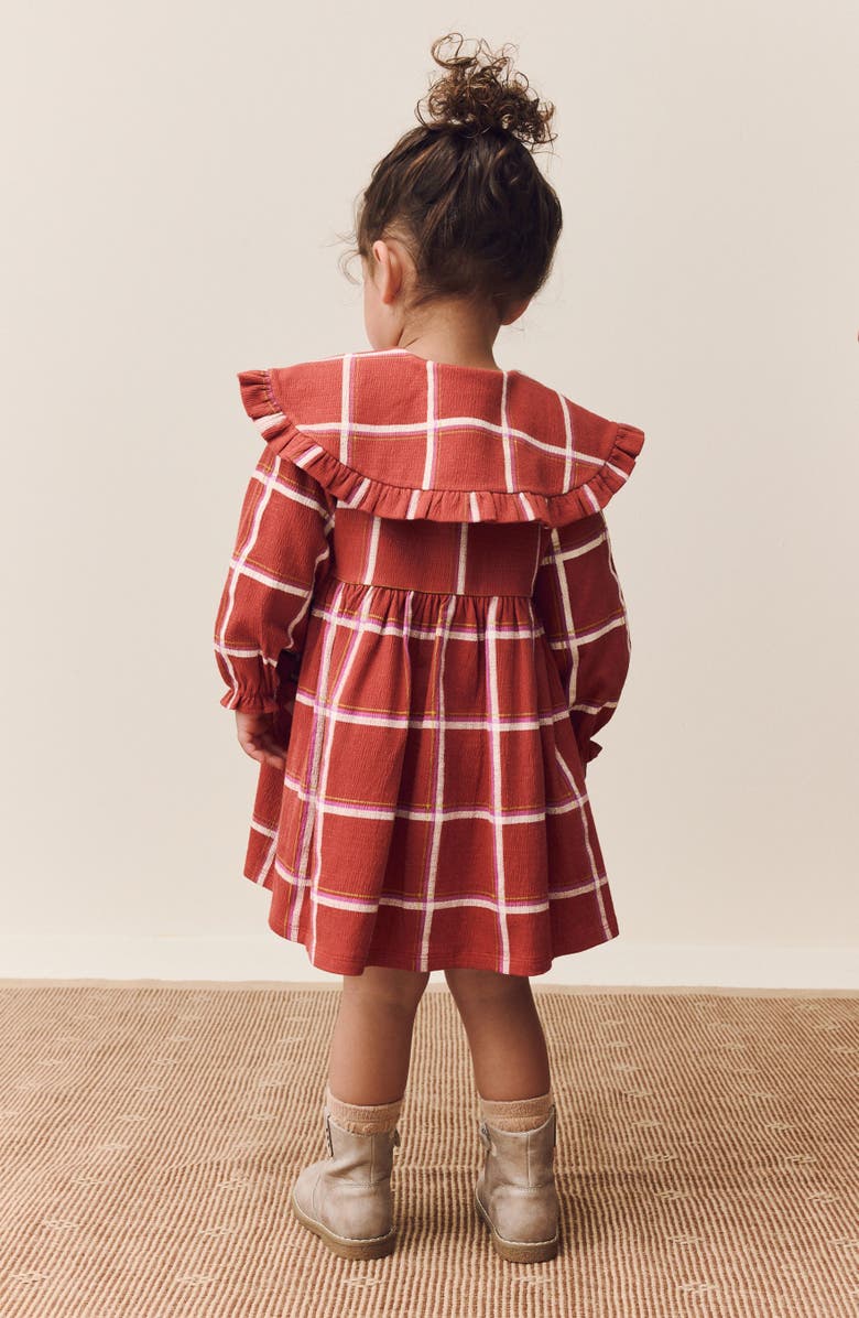 NEXT Kids' Check Collared Dress, Alternate, color, Red