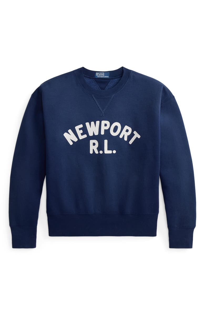 Polo Ralph Lauren Vintage Fit Fleece Graphic Sweatshirt, Alternate, color, Newport Navy