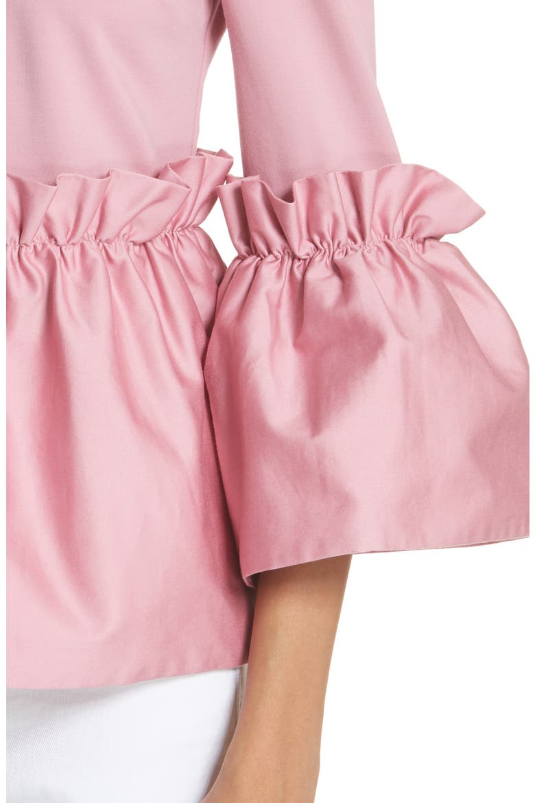 Pleat Ruffle Top, Alternate, color, DUSKY PINK