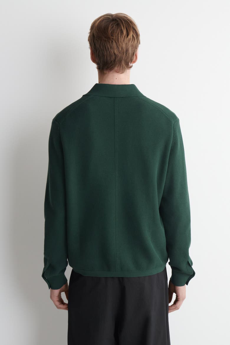 Honeycomb-knit Polo Shirt, Alternate, color, DARK GREEN