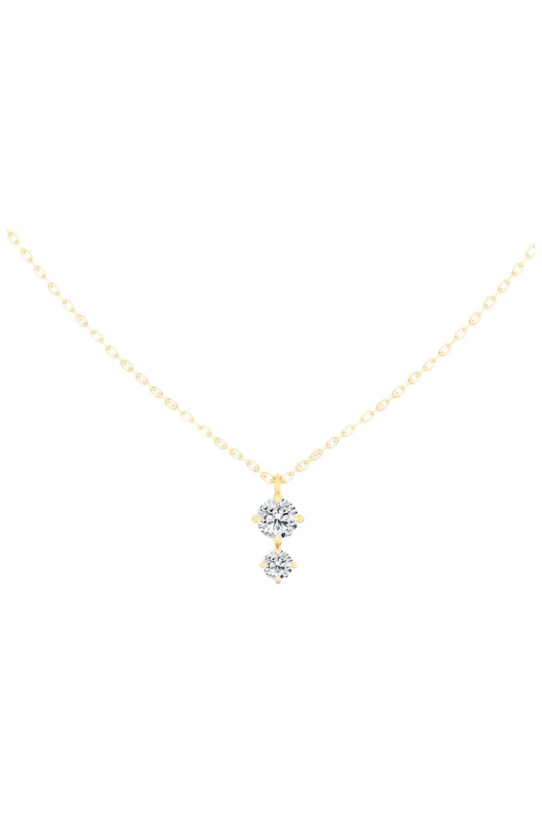 Starlight Two Stone Lab Diamond Pendant Necklace in 14K, Main, color, Yellow Gold