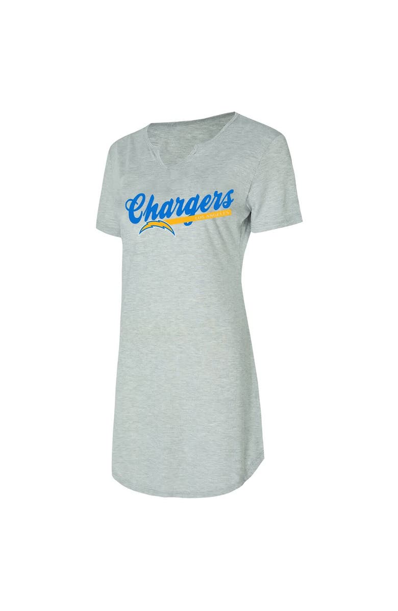 CONCEPTS SPORT Women's Concepts Sport Gray Los Angeles Chargers Petition Knit Nightshirt, Alternate, color, Gray