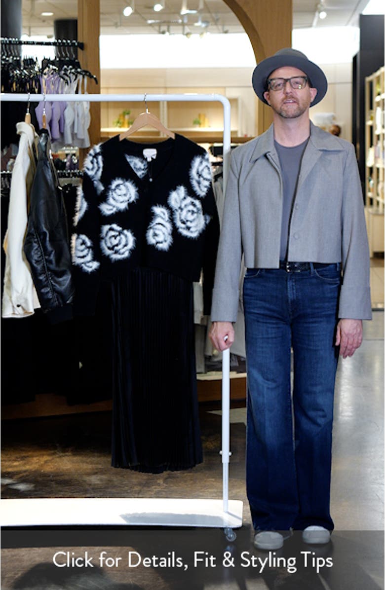 Aerin Abstract Floral Long Sleeve Sweater Dress, sales video thumbnail