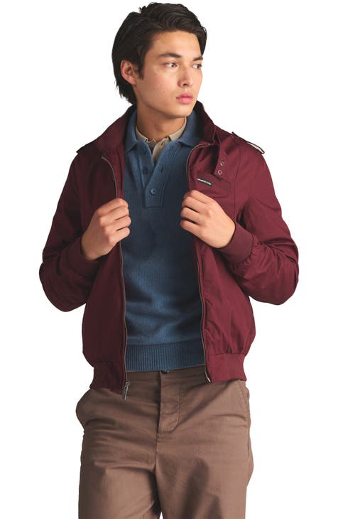 Bomber Jacket Sean on sale John claret colored burgundy quilted men's large