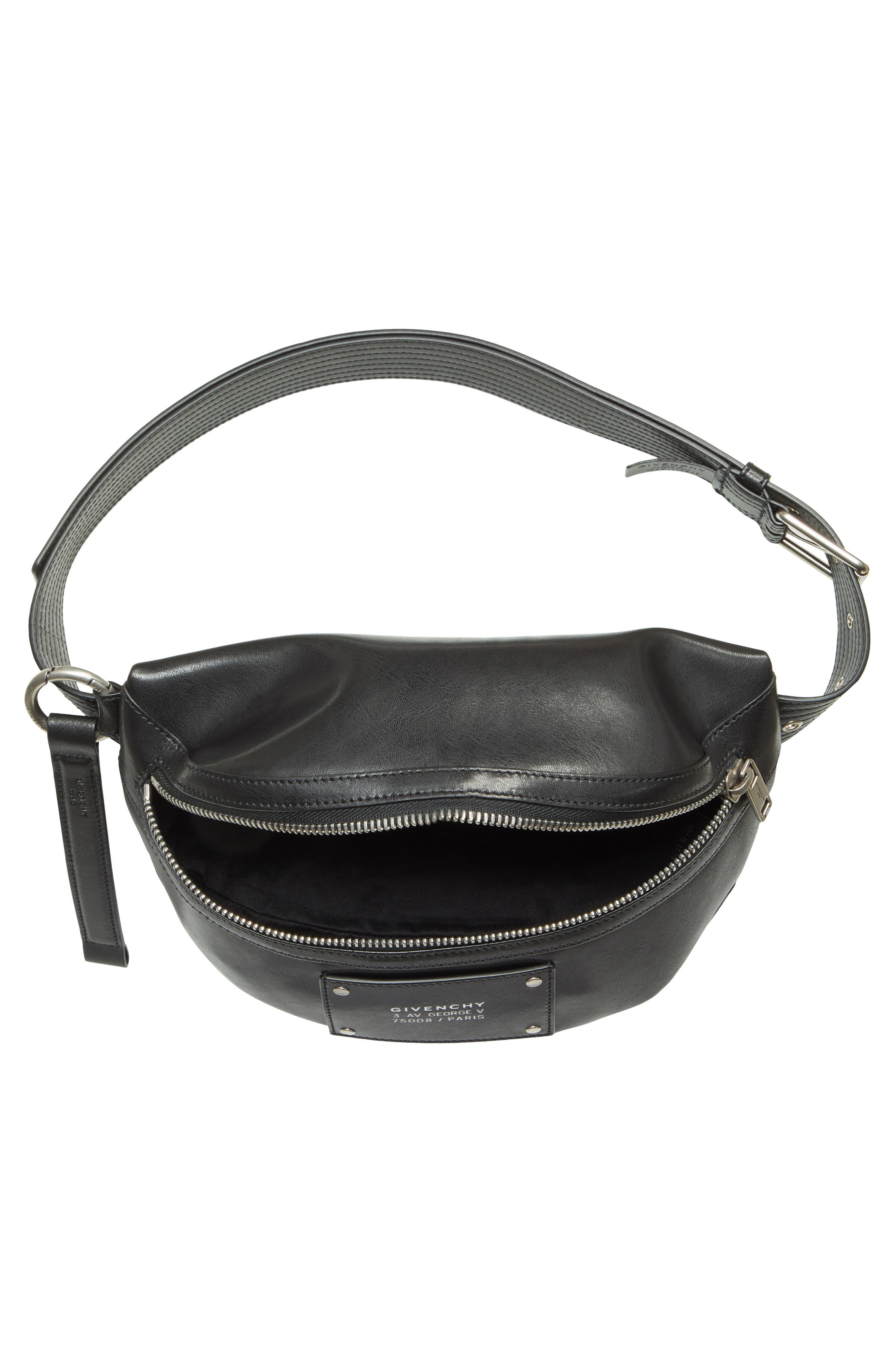 Givenchy Logo Leather Belt Bag, Alternate, color, 