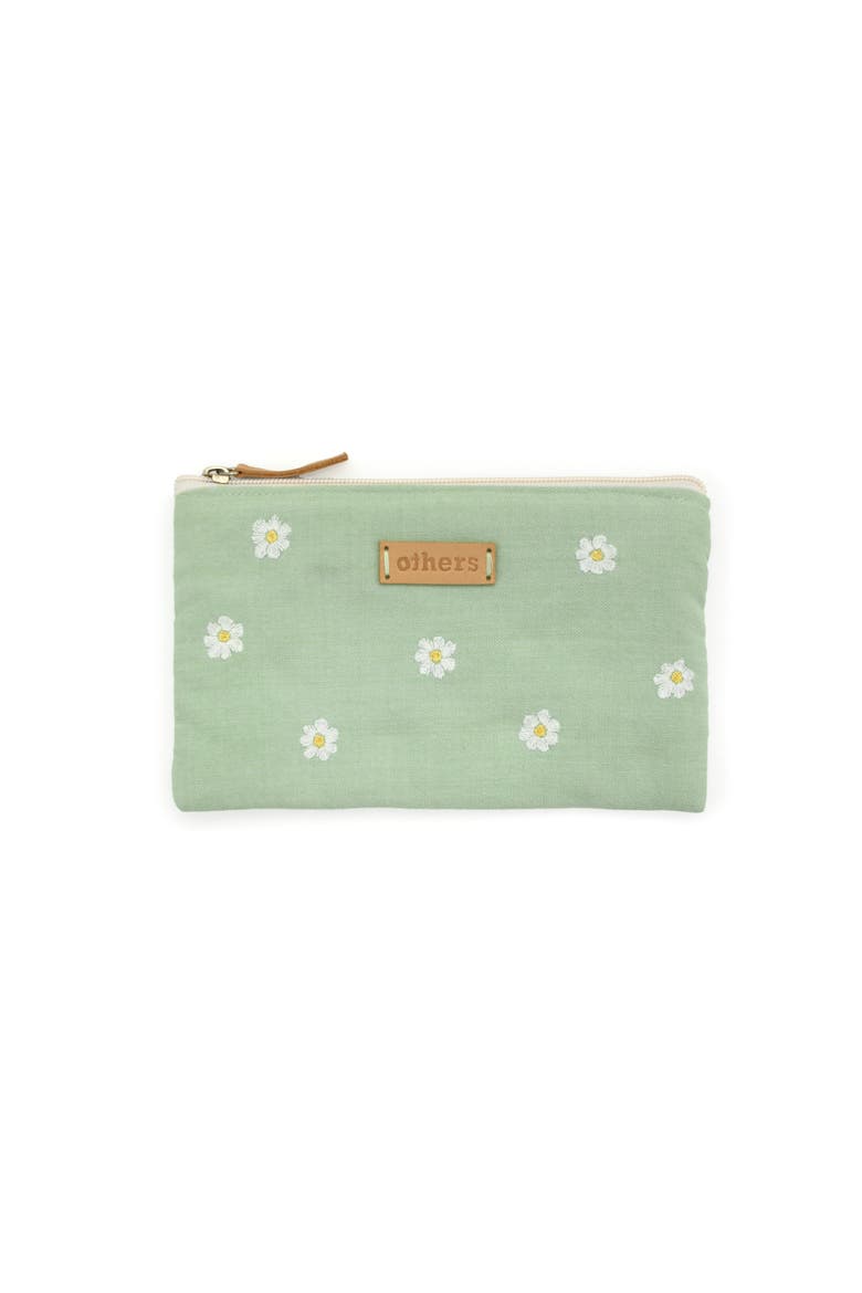 Embroidered Coin Purse, Main, color, Green Floral