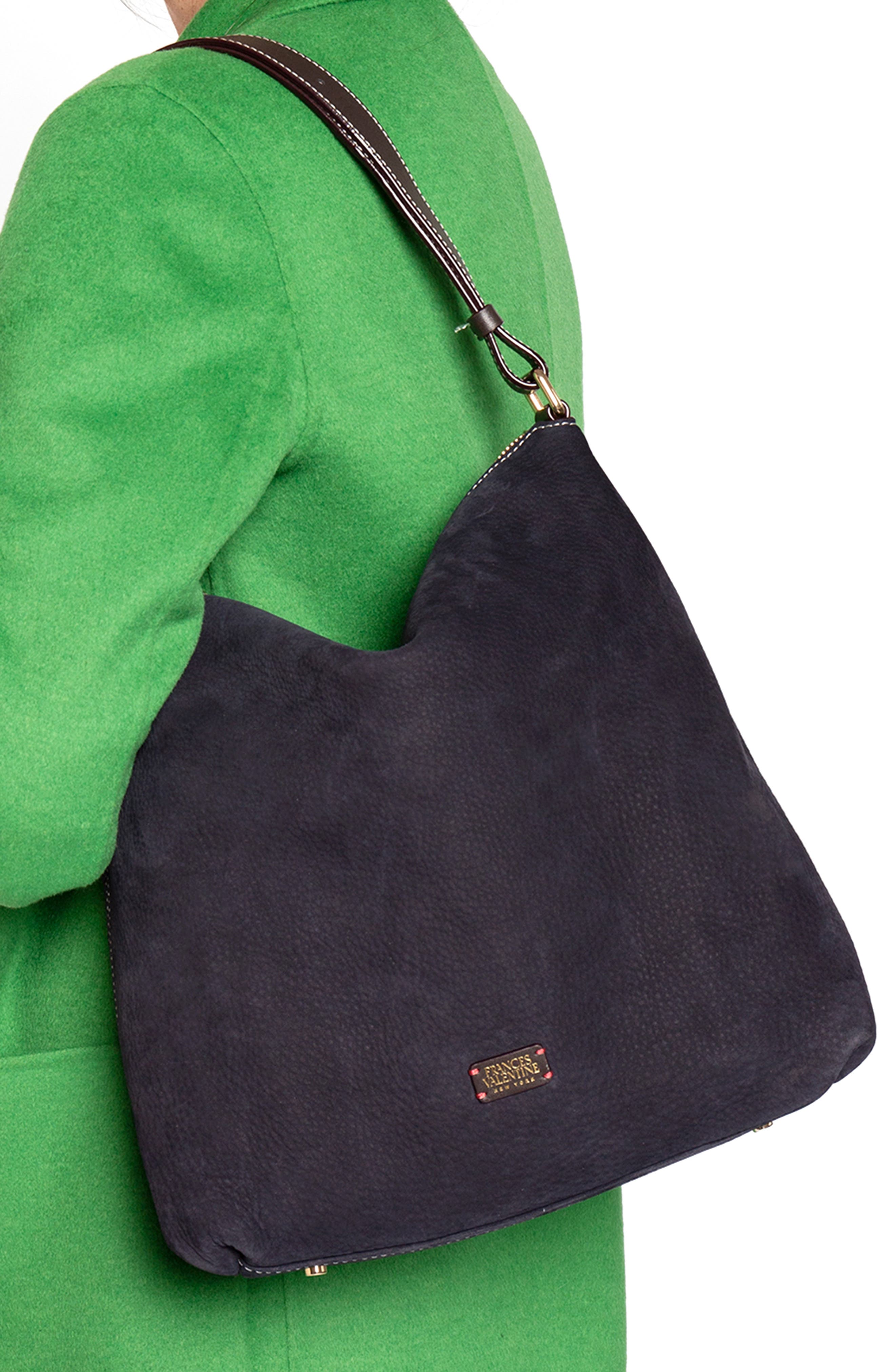 Leather Tote, Alternate, color, NAVY/ CHOCOLATE