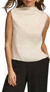 Donna Karan New York Draped Sleeveless Matte Satin Top