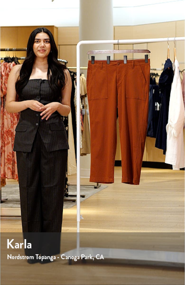 Wide Leg Crop Twill Cargo Pants, sales video thumbnail