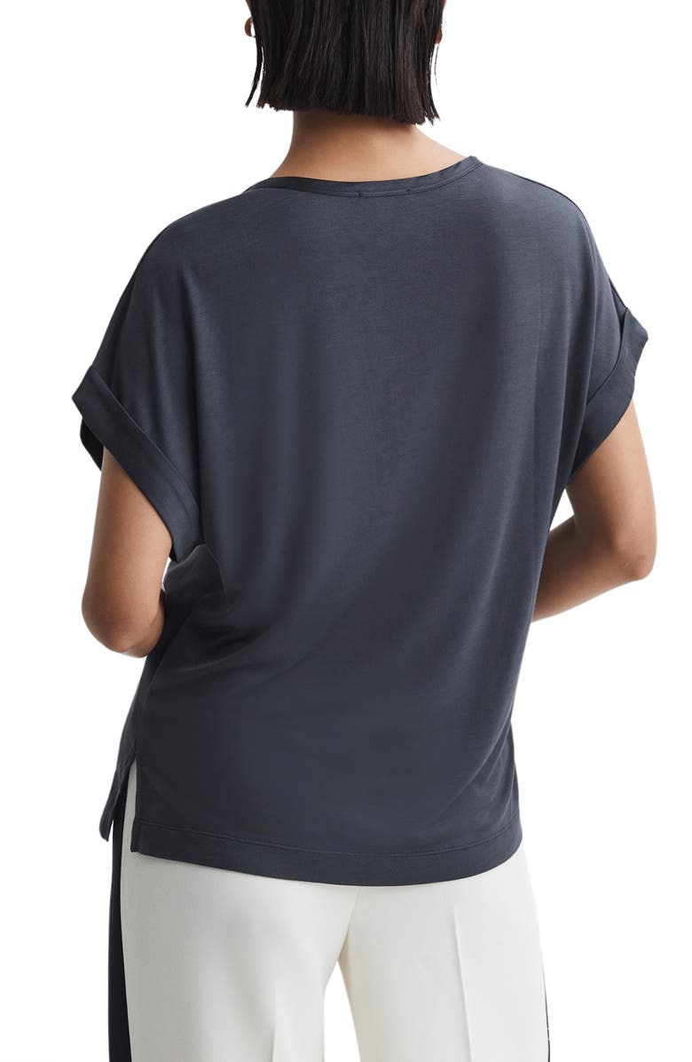 Reiss Helen Silk Blend T-Shirt, Alternate, color, Navy