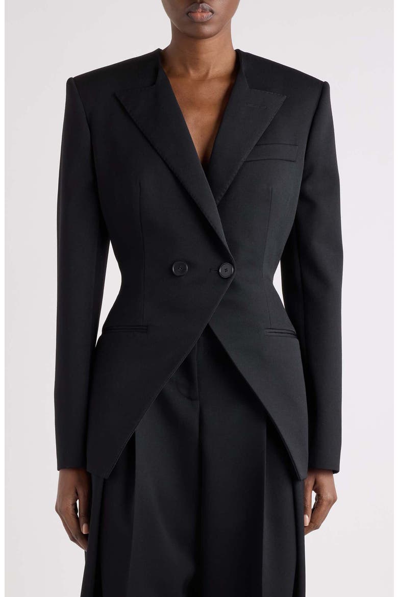 Cutaway Wool Jacket, Main, color, BLACK