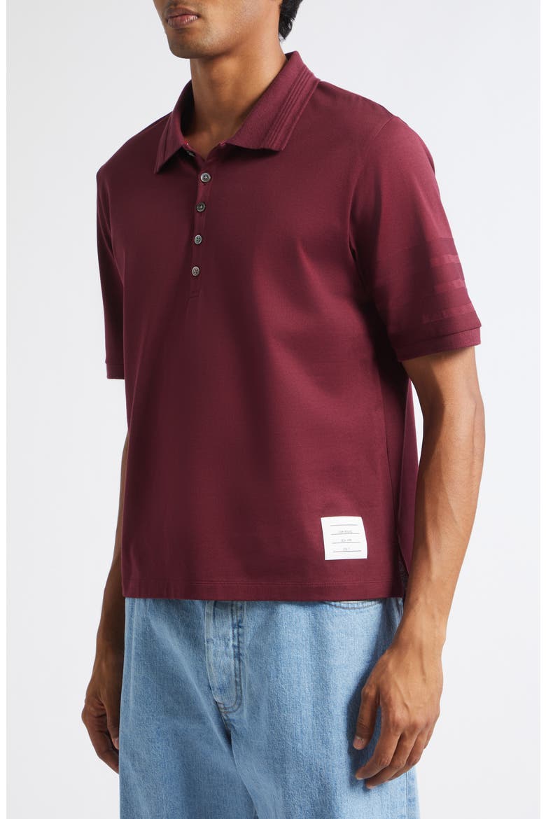 4-Bar Cotton Jersey Polo, Alternate, color, BURGUNDY