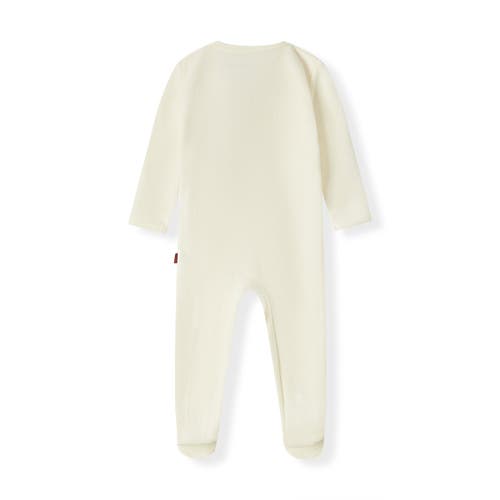Milkbarn Waffle Zipper Footed Romper In White