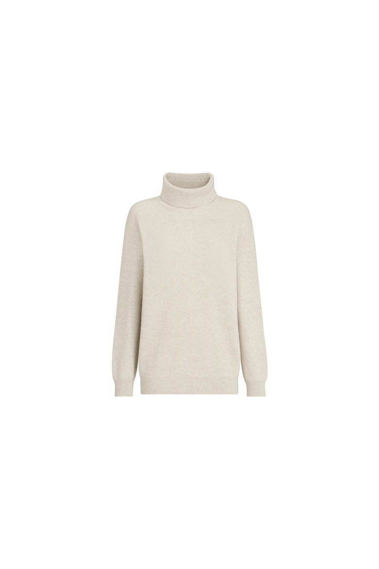 Cashmere English rib turtleneck sweater with monili, Alternate, color, Oyster