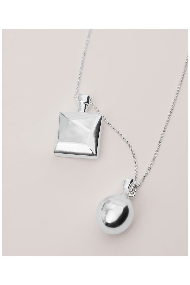 Geometric Charm Necklace, Alternate, color, SILVER