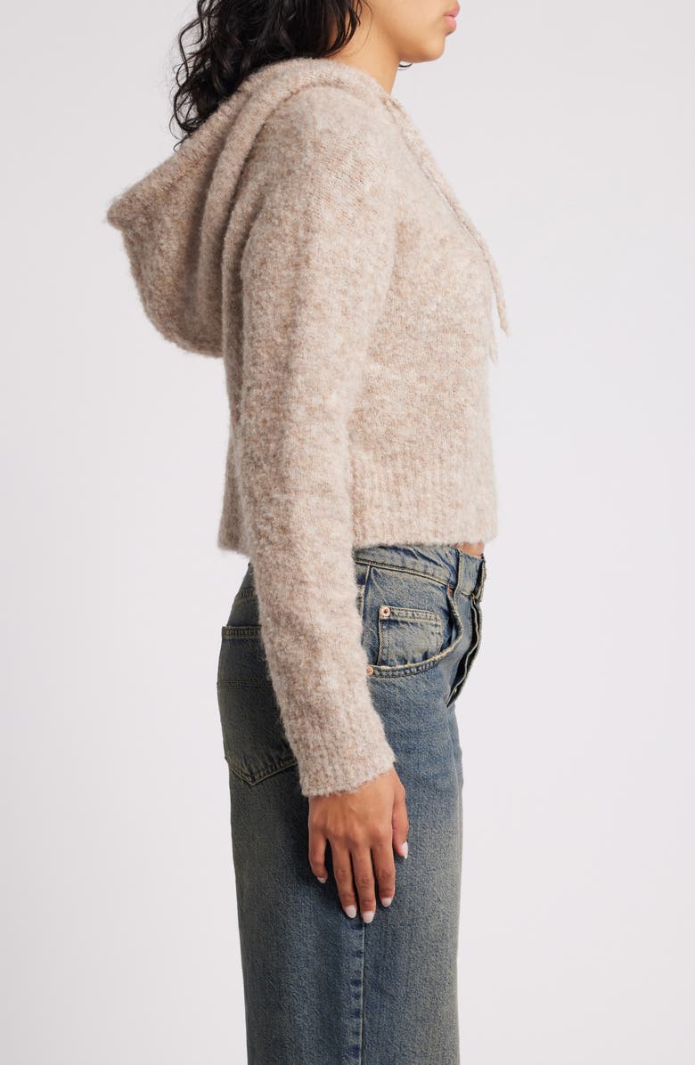 All in Favor Hooded Crop Sweater, Alternate, color, Oat