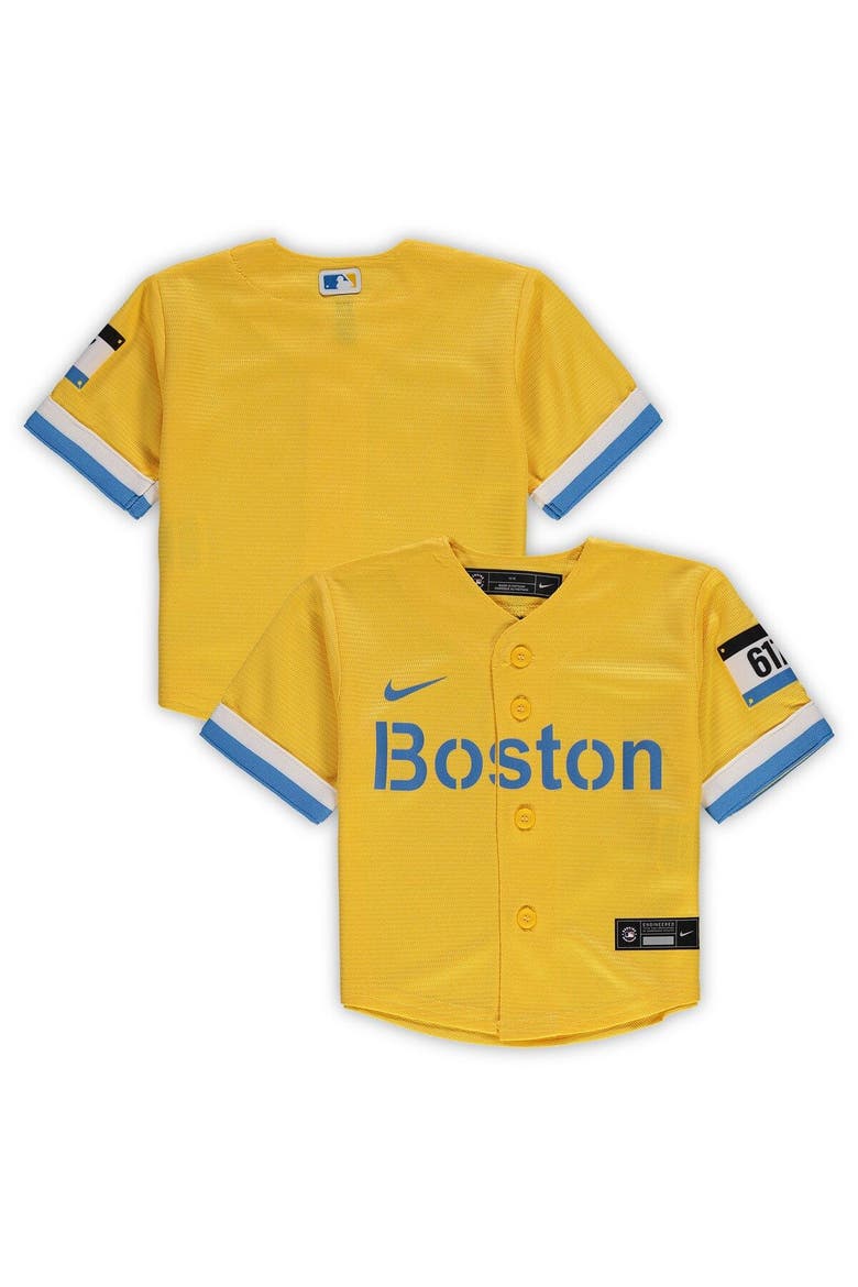 Infant Nike Gold Boston Red Sox MLB City Connect Replica Jersey, Main, color, Gold