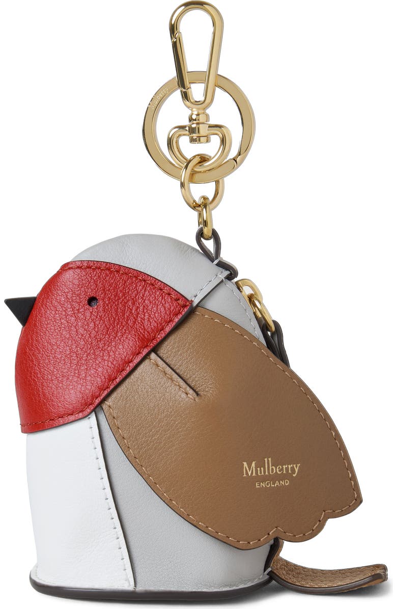 Mulberry Robin Pouch Keyring, Main, color,
