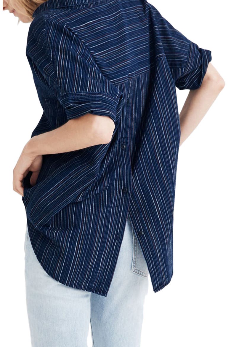 Courier Button Back Shirt in Cecile Stripe, Alternate, color, STEVIE STRIPE