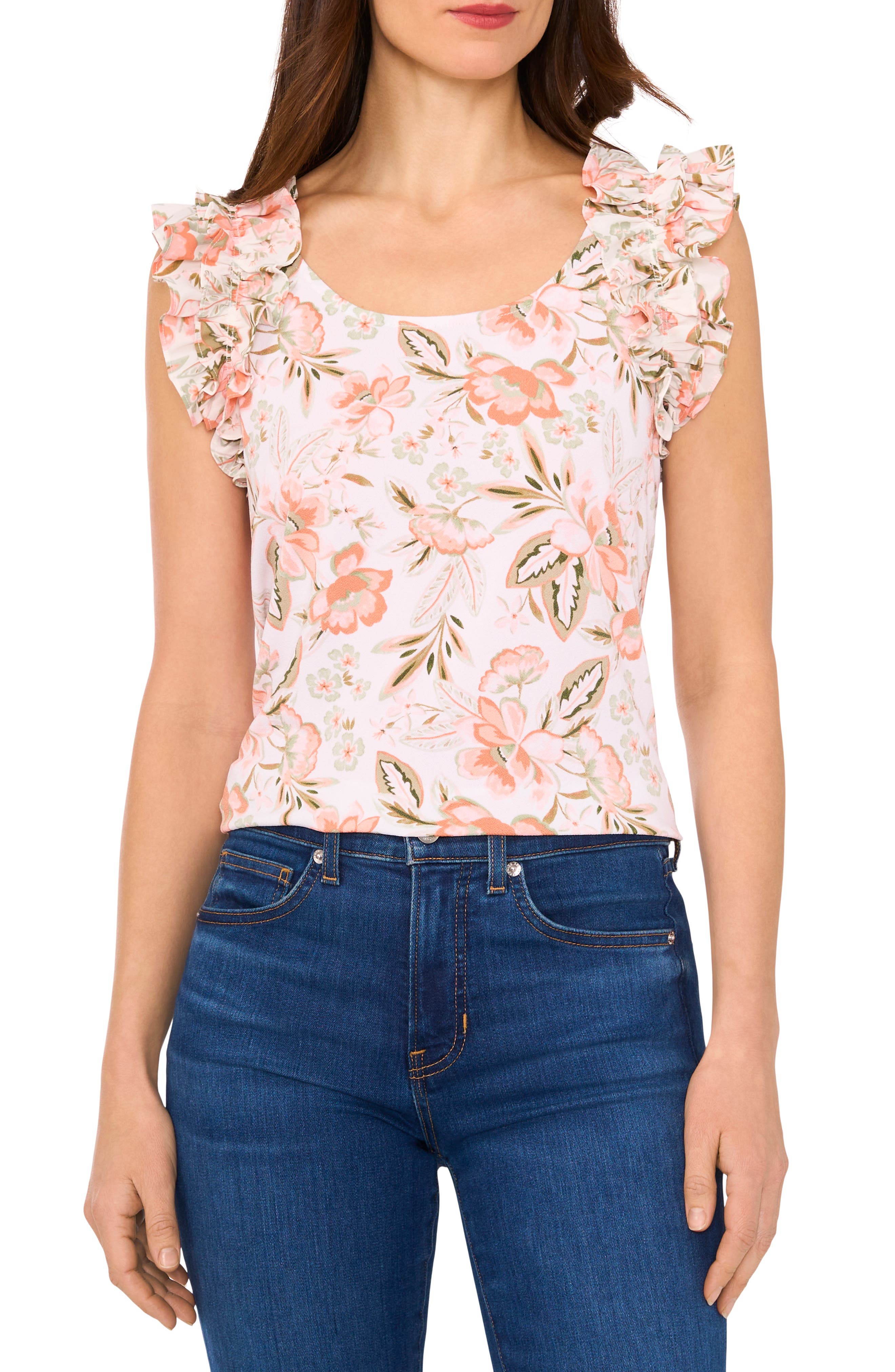 cece ruffle sleeve top