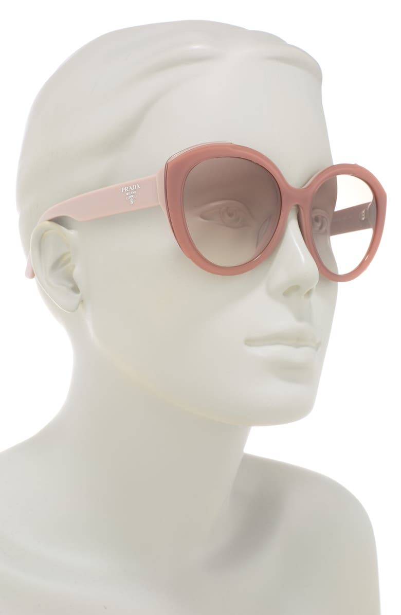 Prada Phantos 56mm Aviator Sunglasses, Alternate, color, Silver
