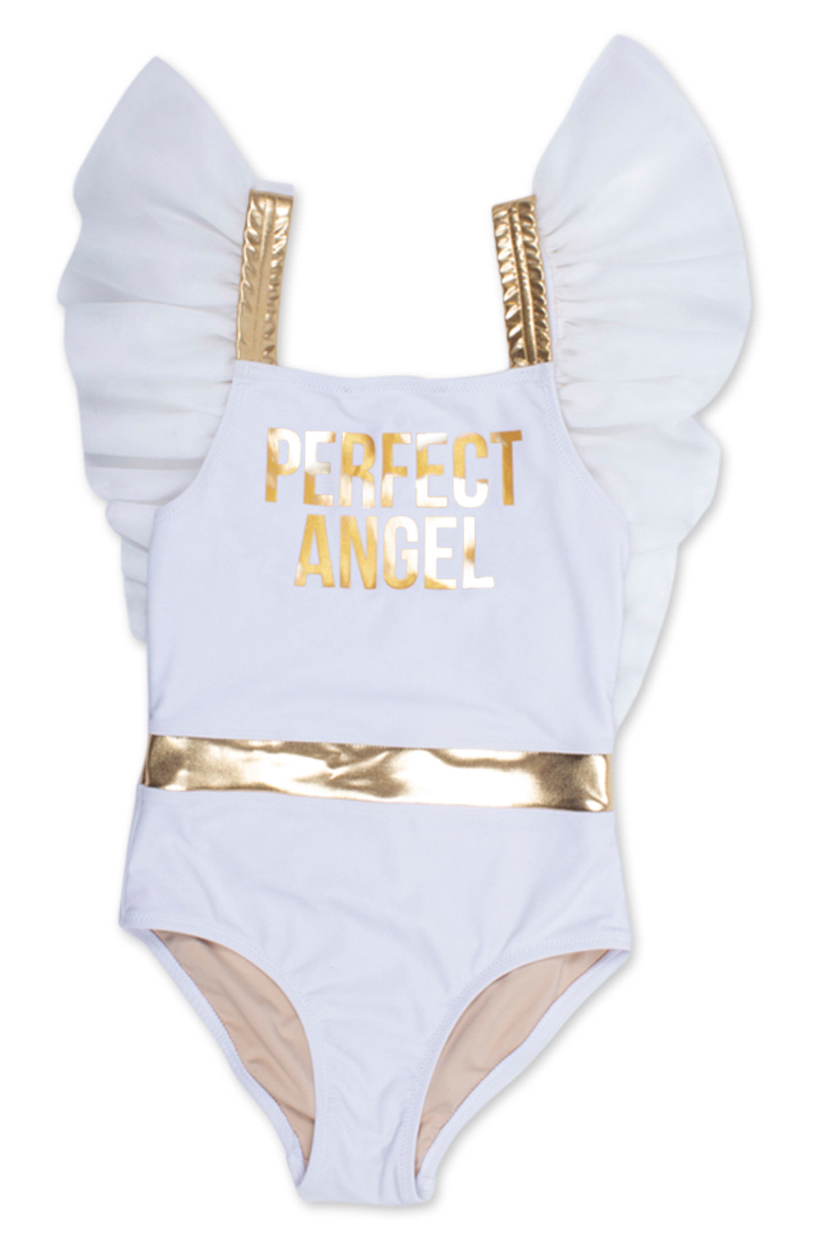 Shade Critters Kids' Beach Angel Ruffle One-Piece Swimsuit