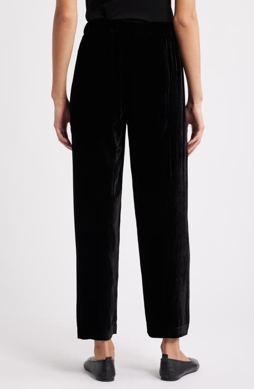 Eileen Fisher Straight Leg Velvet Ankle Pants In Black