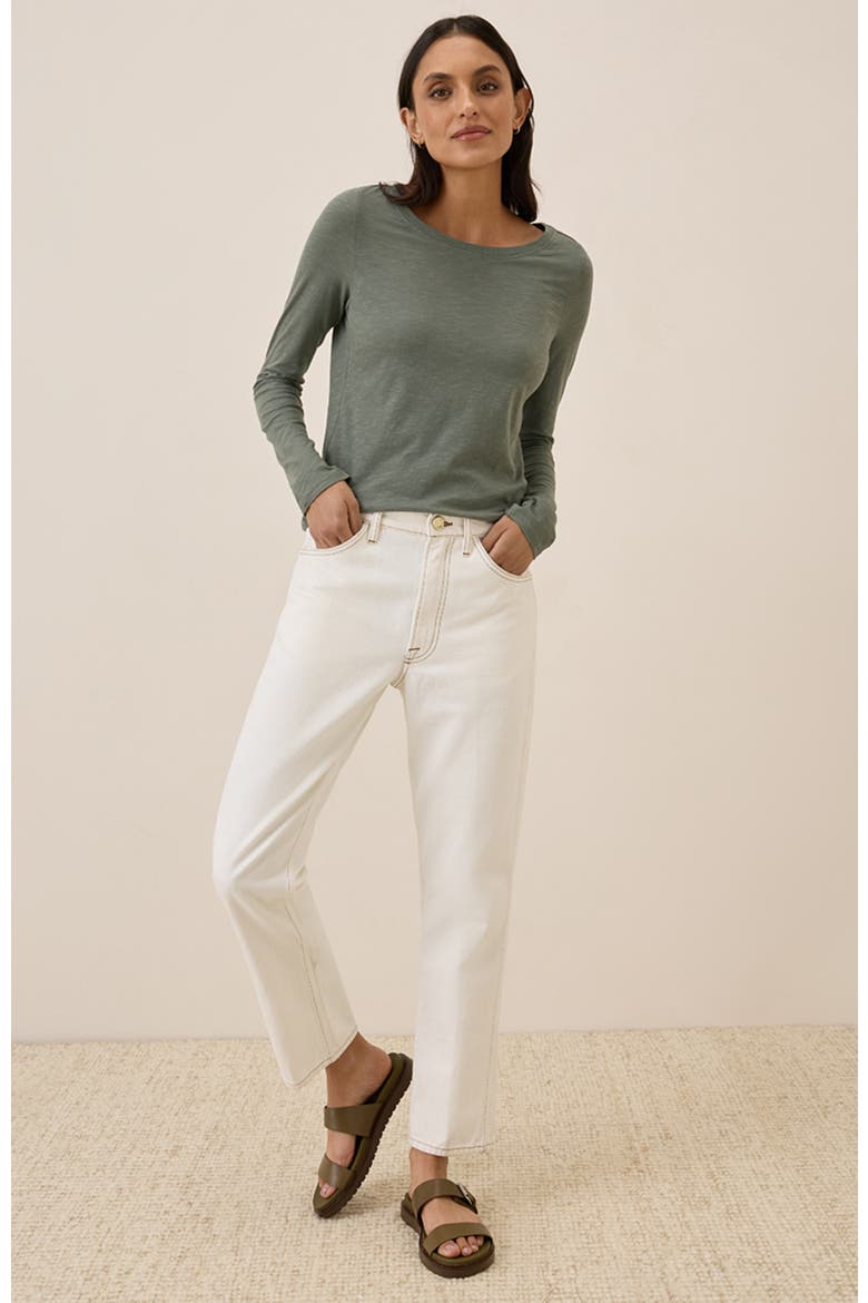 Organic Cotton Featherweight Slub Long Sleeve Tee, Alternate, color, Castor Grey